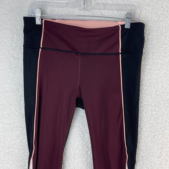 Athleta‎ Velocity Stash Pocket Crop Leggings Womens Colorblock Stretch Size M - Picture 2 of 16